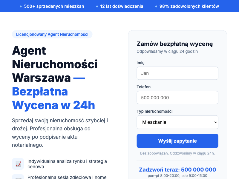 Demo landing page pod Google Ads