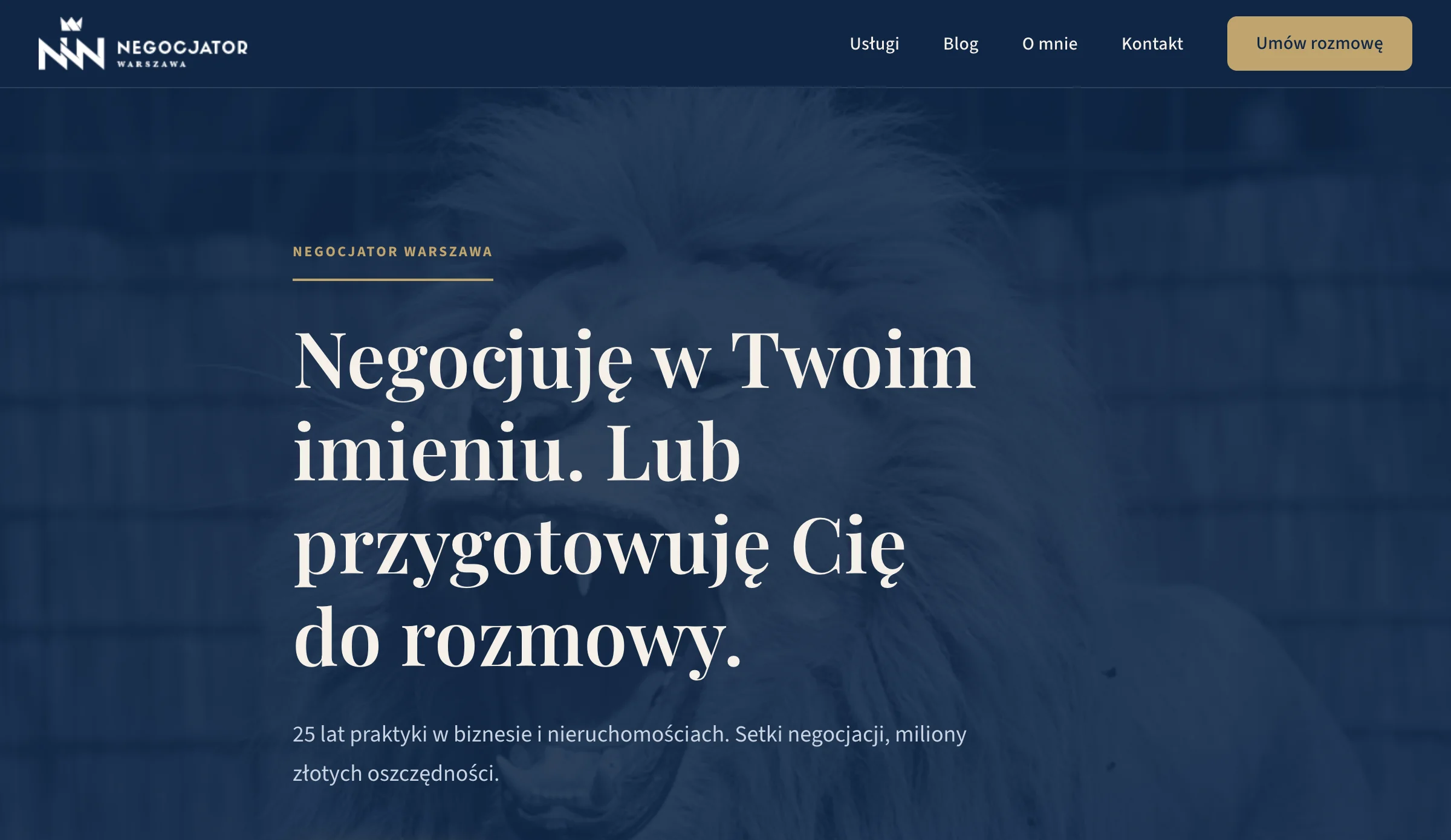 Screenshot strony negocjator.warszawa.pl